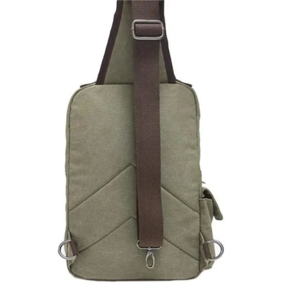 New Canvas Cross Body Messenger Bag Shoulder Sling Backpack Travel Rucksack - Picture 4 of 7